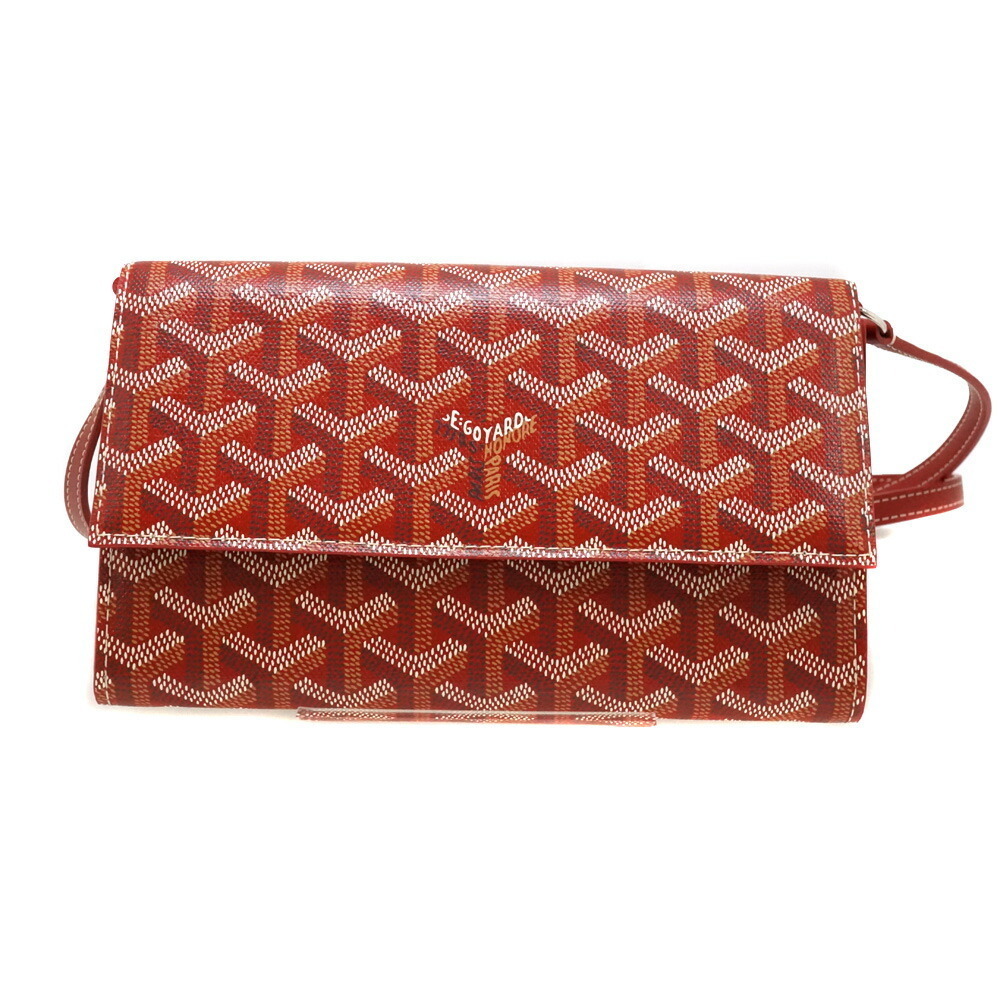 GOYARD Varenne Pouch Wallet Shoulder Bag Leather Red